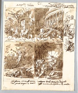 Quatre allégories de la Commedia et de la Tragédie