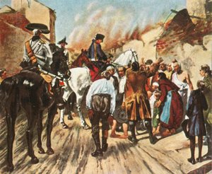 Frédéric le Grand dans les ruines de Küstrin avant la bataille de Zorndorf, 25 août 1758, 1936 - Unbekannt