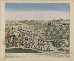 Troupes françaises et russes sur la colline de Zürichberg lors de la première bataille de Zurich, c. 1810