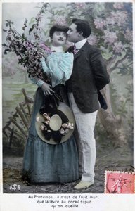 Carte postale romantique française, vers 1900 - Unbekannt