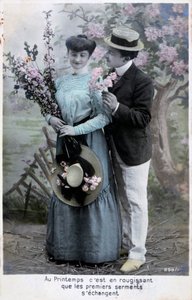 Carte postale romantique française, vers 1900 - Unbekannt
