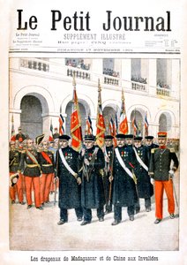 Anciens combattants français portant les drapeaux des campagnes de Madagascar et de Chine, 1901 - Unbekannt