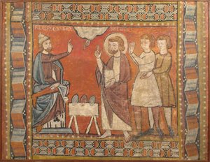 Fresque avec Miracle des Bijoux, fin du XIIIe-début du XIVe siècle