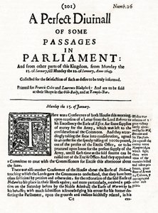 Première page de A Perfect Diurnall of Some Passages in Parliament, 1643, 1905