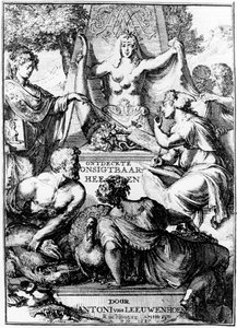 Frontispice de Ontledigen en Ondekkigen...Brieven par Anton van Leeuwenhoek, 1686