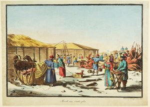 Marché de viandes congelées, vers 1814