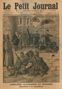 Atrocités allemandes en Belgique : exécution par mitrailleuse, 1915