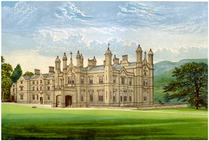 Parc de Glanusk, Brecknockshire, Pays de Galles, maison du baronnet Bailey, vers 1880
