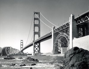 Golden Gate Bridge 1950, Californie (photo n/b) - Unbekannt