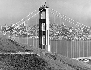 Tour du Golden Gate Bridge (photo n/b) - Unbekannt