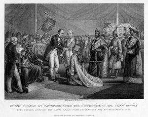 Grand Durbar à Cawnpore après la répression de la révolte des Cipayes, XIXe siècle
