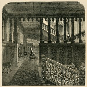 Grand Escalier, Holland House, vers 1876