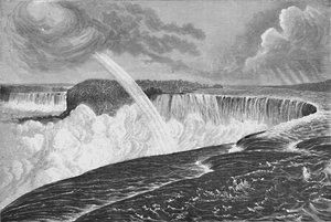 Vue grandiose des chutes canadiennes et américaines en fer à cheval, 1883 - Unbekannt
