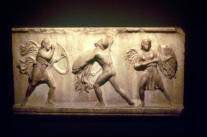 Guerrier grec combattant une Amazone, 8ème-5ème siècle av. J.-C.