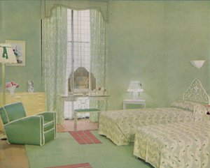 Schéma de couleur vert et blanc pour une chambre, 1938 - Unbekannt