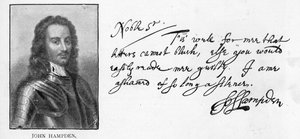 Écriture et signature de John Hampden d