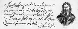 Écriture et signature du roi Charles Ier
