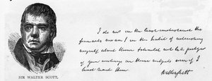 Écriture et signature de Sir Walter Scott - Unbekannt