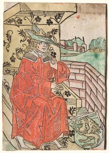Hartlibs Alexandre : Alexandre assis sur le trône, 1400s - Unbekannt