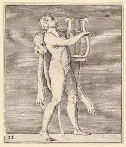 Hercule jouant de la lyre, une peau de lion drapée sur son épaule, publié vers 1599-1622 - Unbekannt