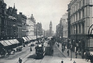 High Street, Belfast, montrant le Mémorial Albert au loin, 1917