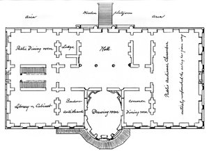 Plans originaux de Hoban pour la Maison Blanche, 18ème siècle 1908