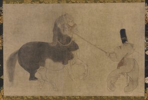 Cheval et assistant, période Momoyama, 1568-1615