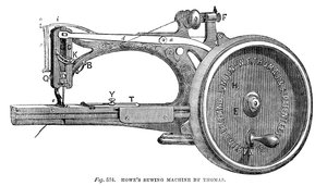 Machine à coudre Howes, par Thomas, 1866