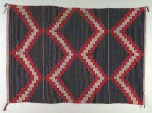 Tapis de style Revival Hubbell avec rayures Moki Moqui, c. 1890-1910 - Unbekannt