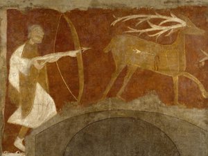 Scène de chasse, première moitié du 12ème siècle, possiblement 1129-34