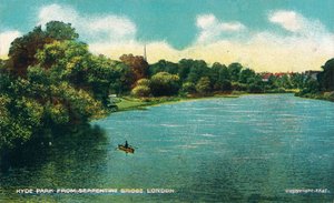Hyde Park depuis le pont Serpentine, Londres, vers 1910 - Unbekannt