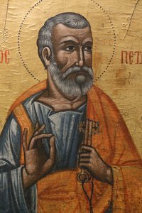Icône au musée byzantin de Pedoulas : Saint Pierre (17ème siècle), 20150510, Pedoulas, Chypre
