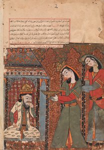 Ilar ou Irakht sur le Point de Jeter le Bol de Riz au Roi, Folio de Kalila wa Dimna - Unbekannt
