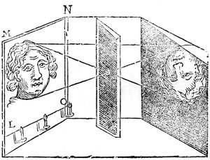 Illustration du principe de la camera obscura, 1671 - Unbekannt