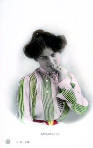 Amoureux, carte postale française, vers 1900