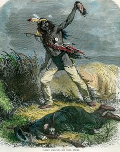 Indien scalpant son ennemi mort, 19e siècle