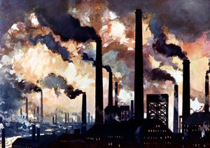 Pollution industrielle, Sheffield, Yorkshire, vers 1925