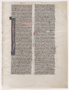 Initiale I : Bête et serpent entrelacés : Feuille d