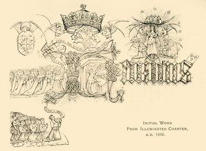 Mot initial de la charte illuminée, A.D. 1446, 1911 - Unbekannt