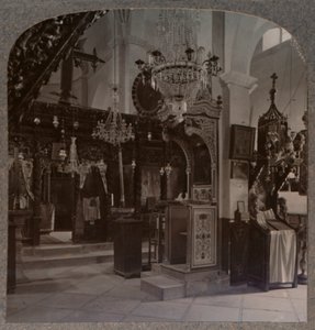 Intérieur de la synagogue où le Christ a prêché, Nazareth, vers 1900