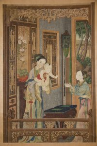 Intérieur avec femme, enfant et nourrice, fin 18e-début 19e siècle