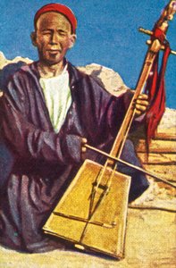 Musicien itinérant, Mongolie, vers 1928