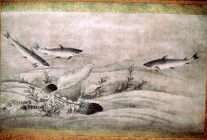 Peinture japonaise de poissons