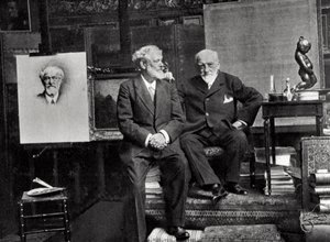 Jean Richepin, poète, dramaturge et romancier français, et Léon Bonnat, artiste français