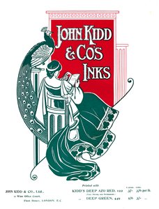 Publicité pour les encres John Kidd & Co, 1907