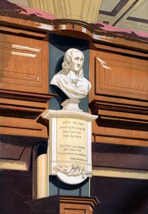 Monument de John Milton, église St Giles, Cripplegate, Londres, vers 1850