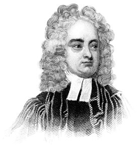 Jonathan Swift, prêtre anglo-irlandais, satiriste, essayiste, pamphlétaire politique et poète, vers 1850