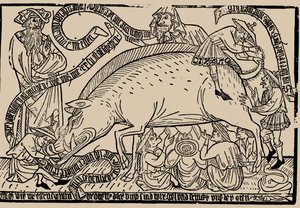Judensau, vers 1470