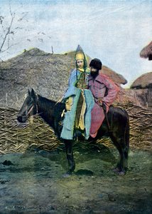 Couple kabardin en voyage, vers 1890