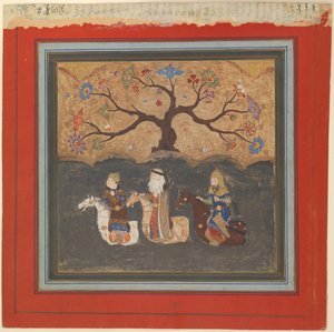 Kai Khusrau, Farangis et Giv Traversant la Rivière Jihun Oxus